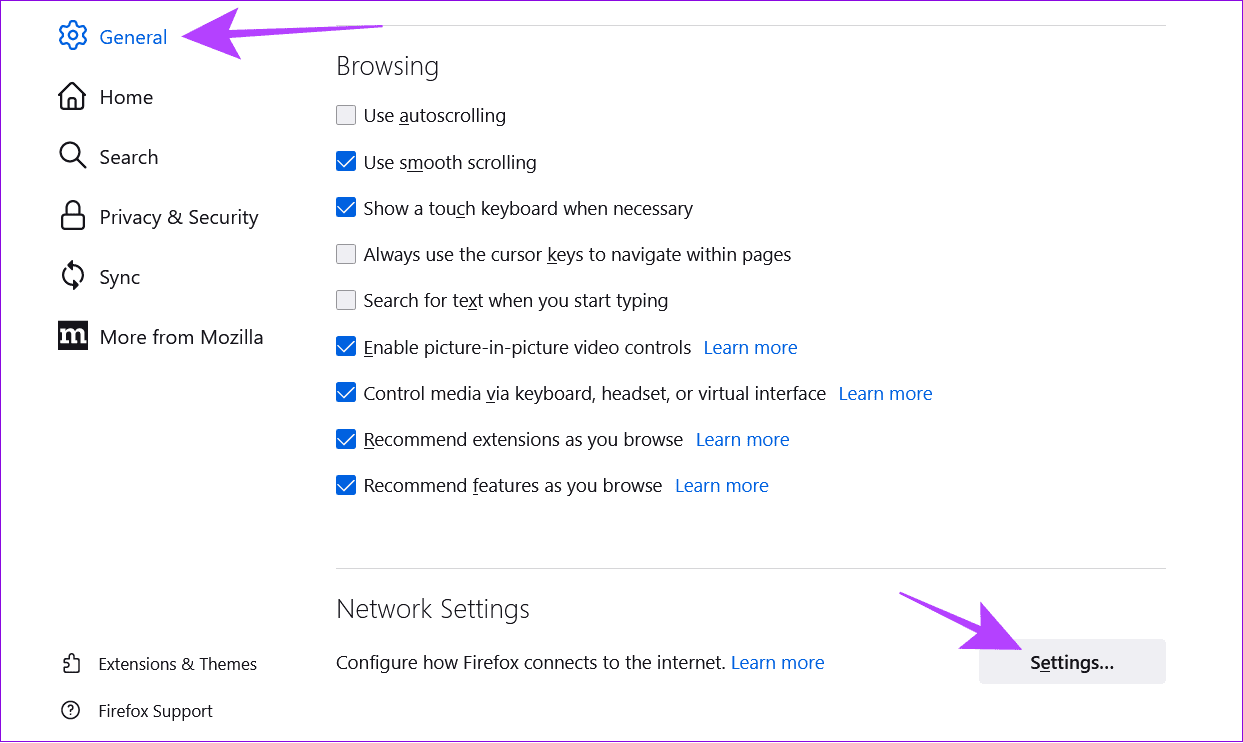 choose General and hit network settings