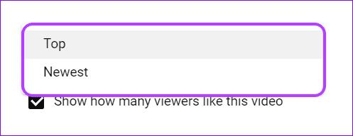 choose comment view option