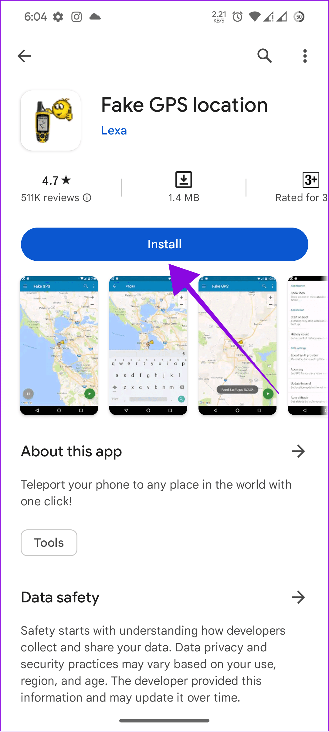 choose install