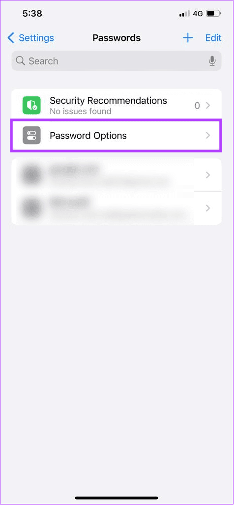 choose password options 3
