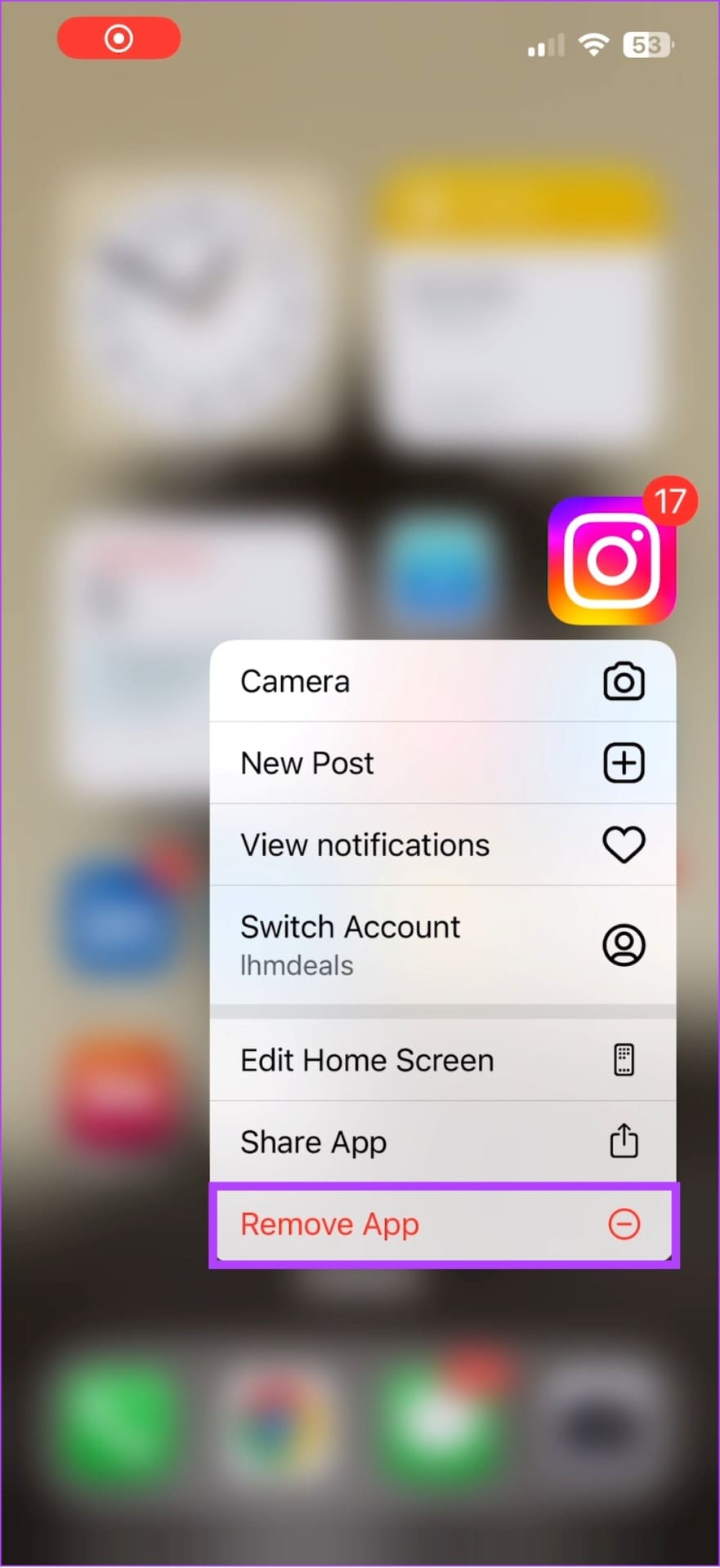 choose remove app