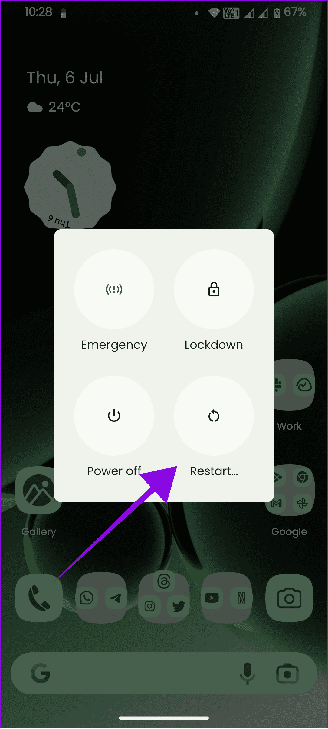 choose restart