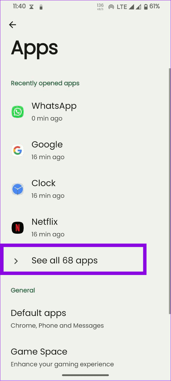 choose see all apps