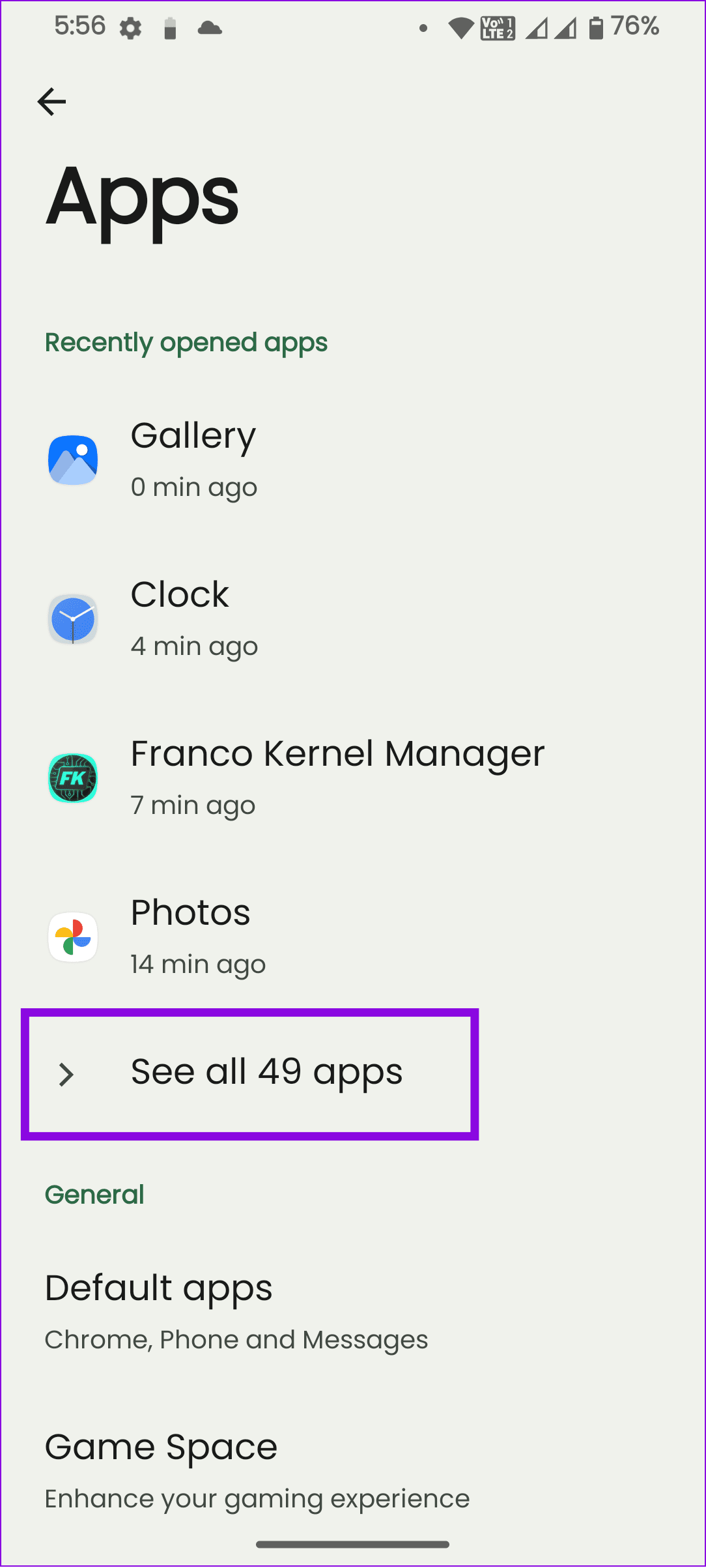 choose see all apps