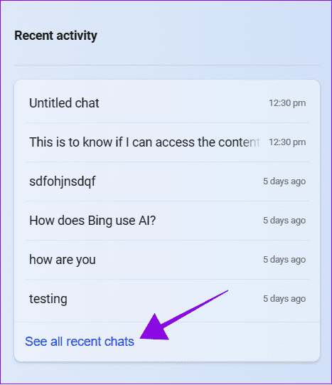 choose see all recent chats
