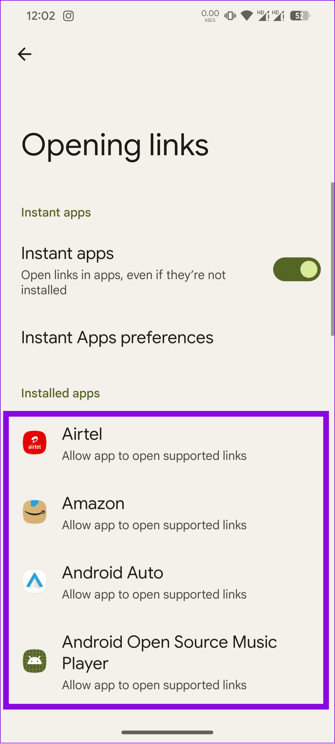 choose the app you want to change settings