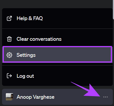 choose the three dots and hit settings