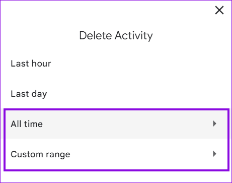 choose the time range