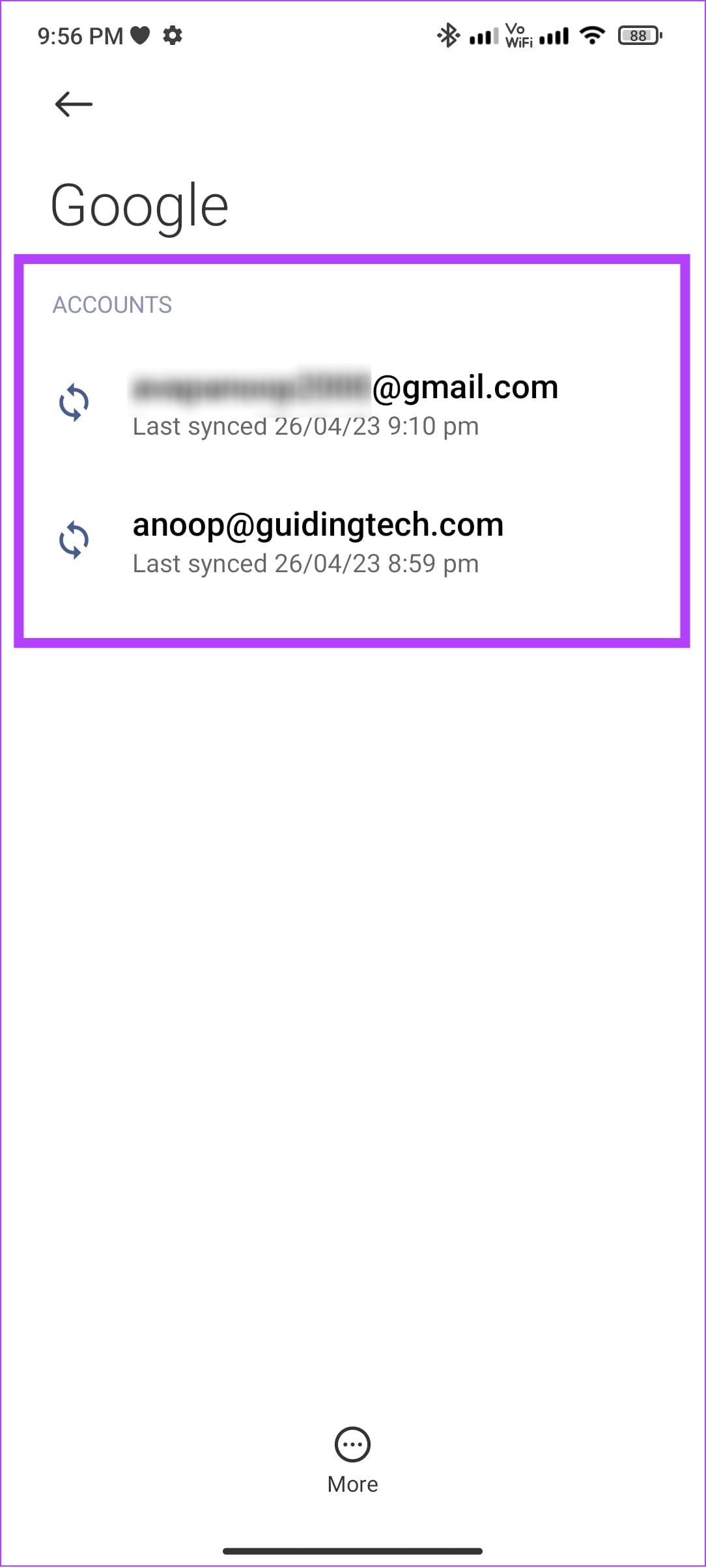 choose your google account