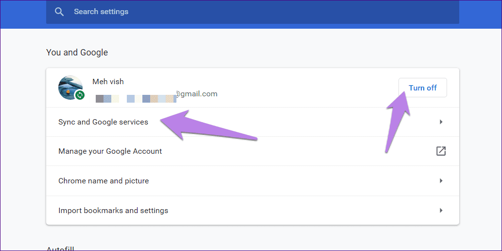 Chrome change default account 8