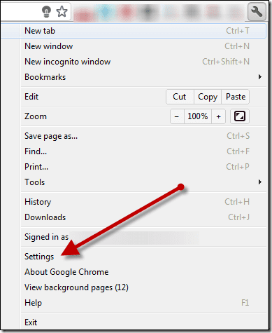 Chrome Settings