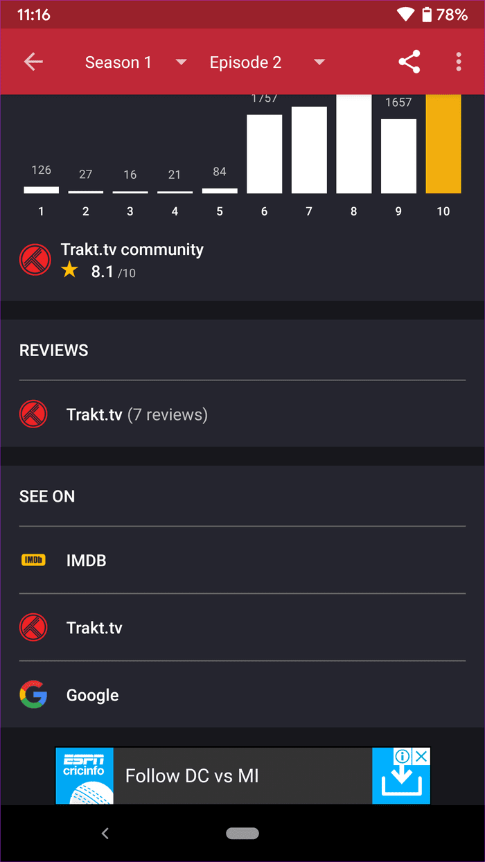 Cinetrack Stats