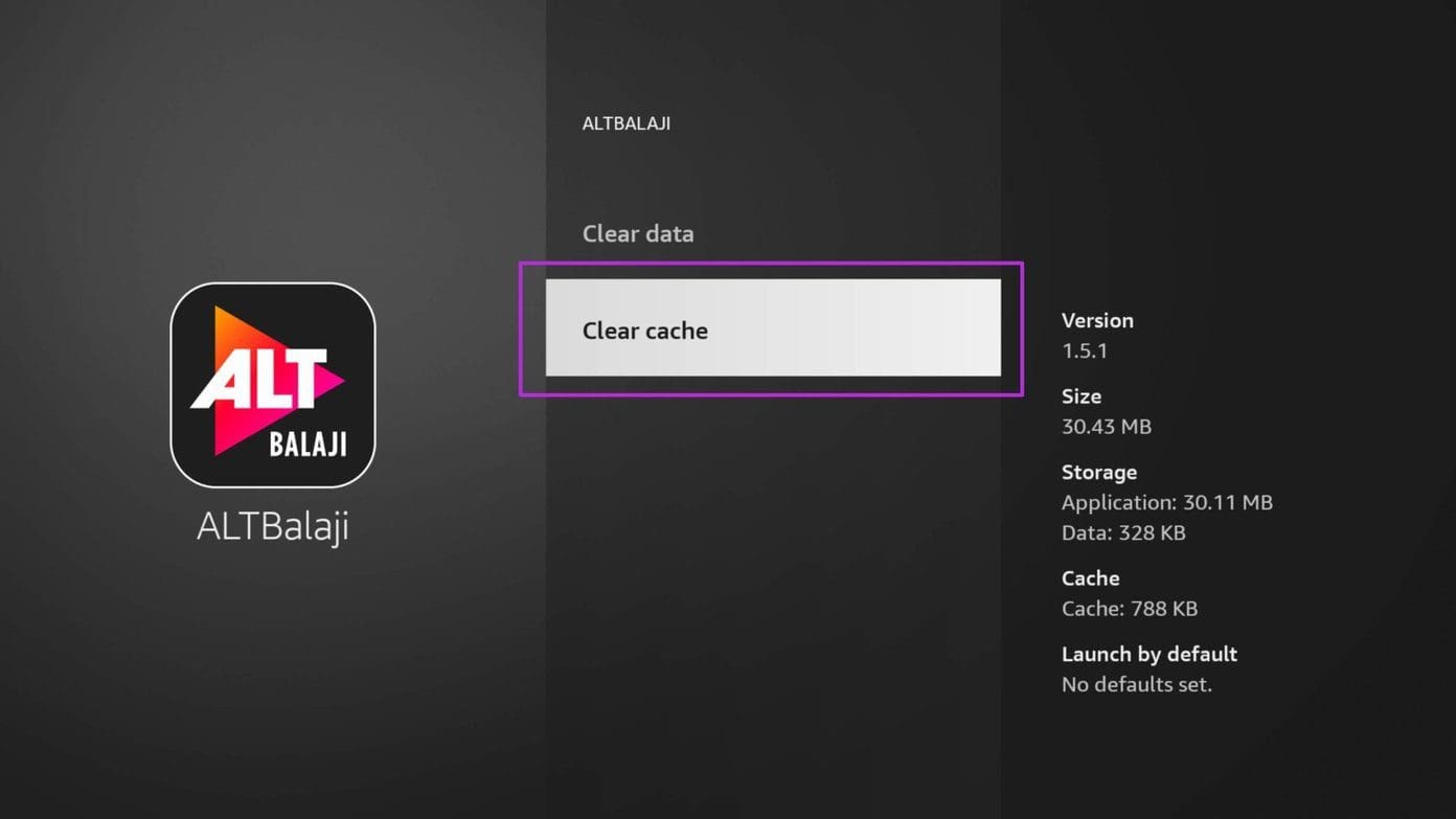 Clear app cache