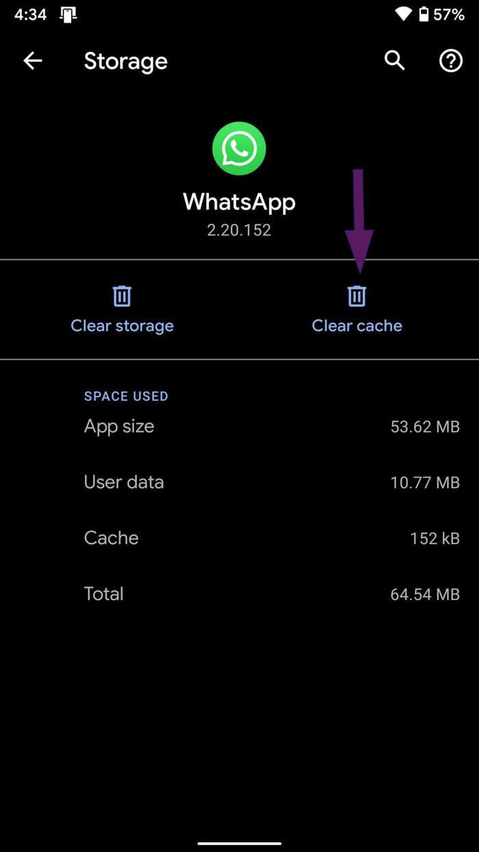 Clear cache