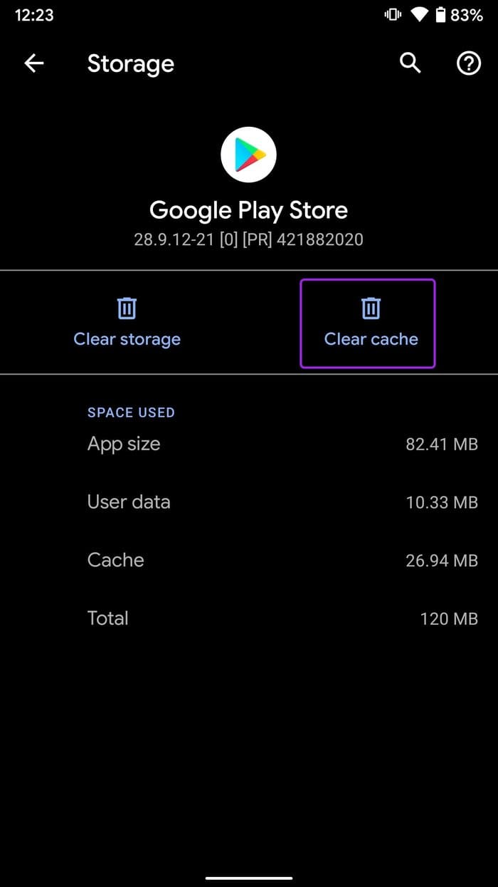 Clear play store cache apps not updating on android