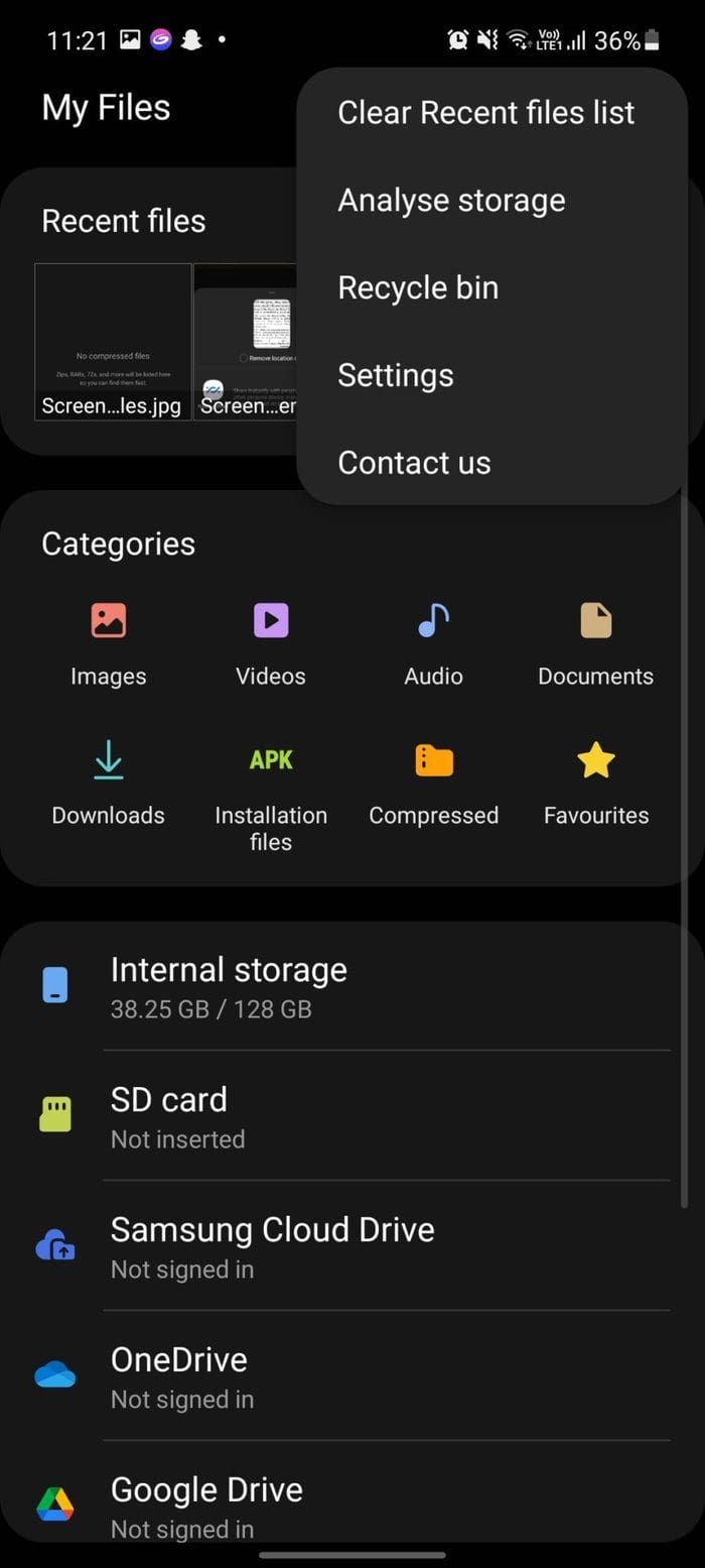 Clearn recent files list