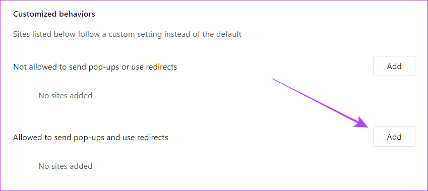 click add to block or allow websites