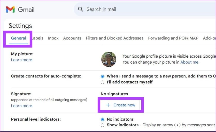 click on create new