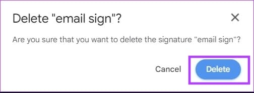 click on delete