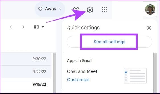 click on settings