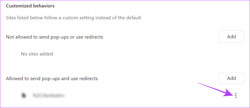 click the three dots next to the website you want to change