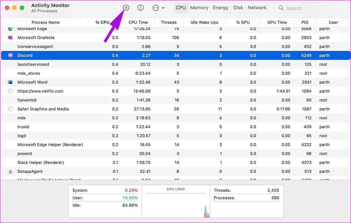 Close discord on mac
