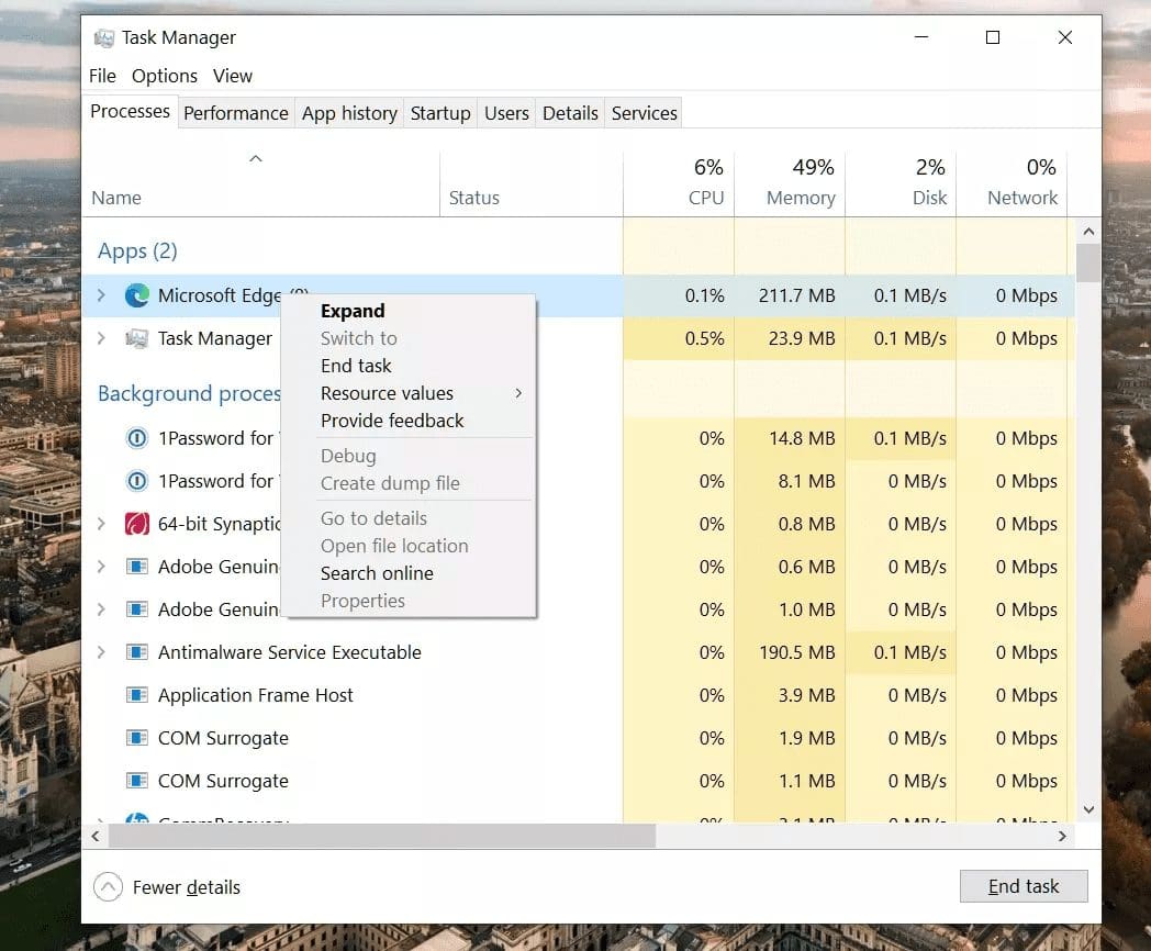 Close edge browser