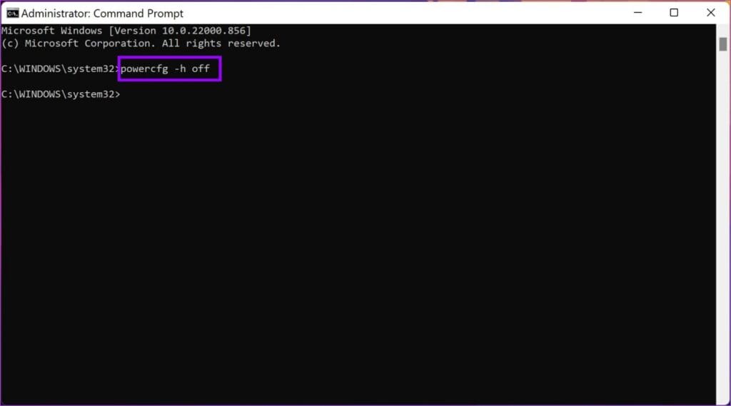 cmd delete hiberfil.sys