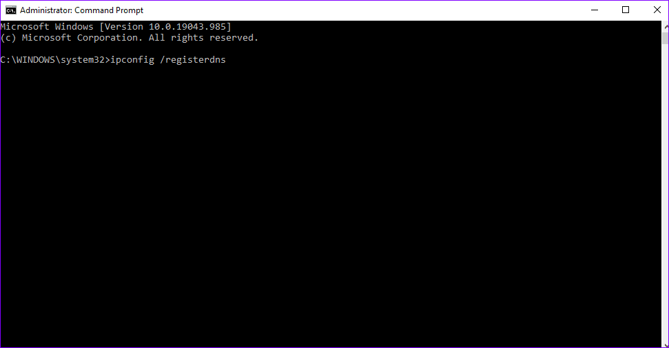Command prompt ipconfig registerdns