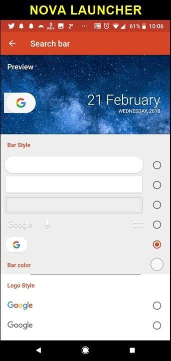 Compare Nova And Microsoft Launcher 17