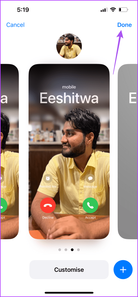 confirm new contact poster iphone