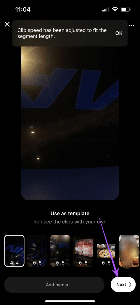confirm reel template format instagram