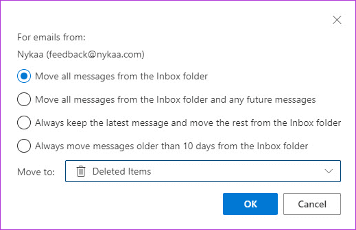 Create And Manage Rules In Office 365 Webmail 5