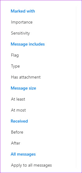 Create And Manage Rules In Office 365 Webmail 8