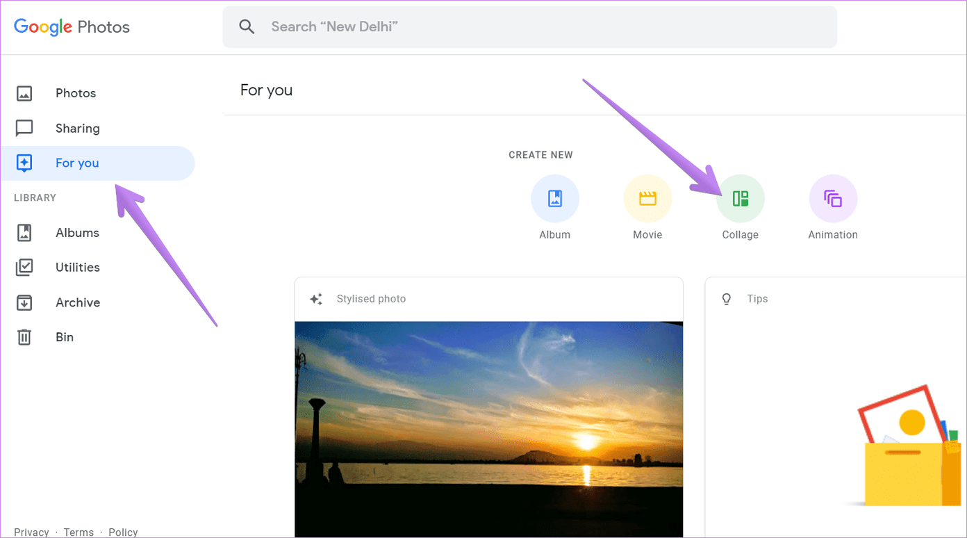 Create collage in google photos mobile and computer 1