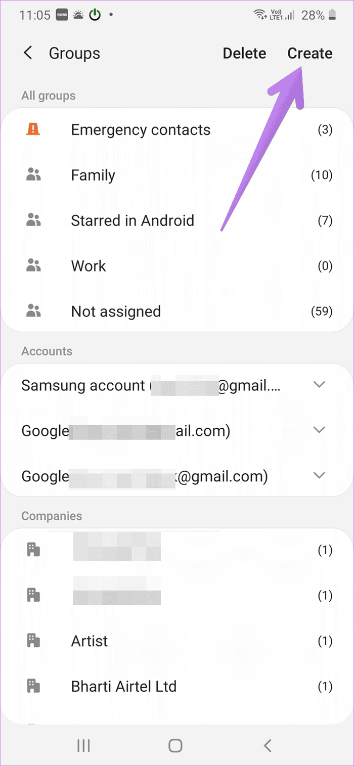Create contact group samsung 5