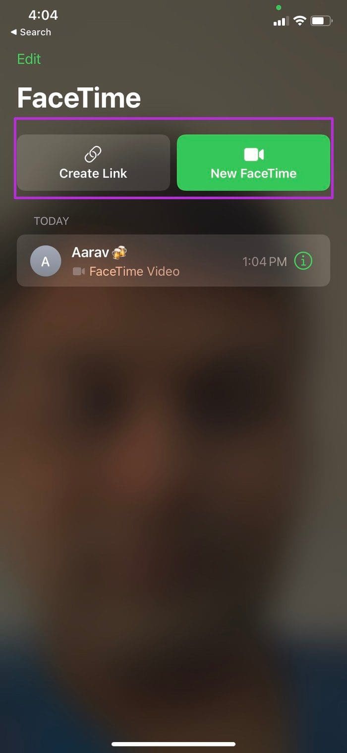 Create new facetime call