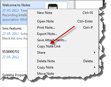 Create Note Link