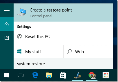 Create Restore Point