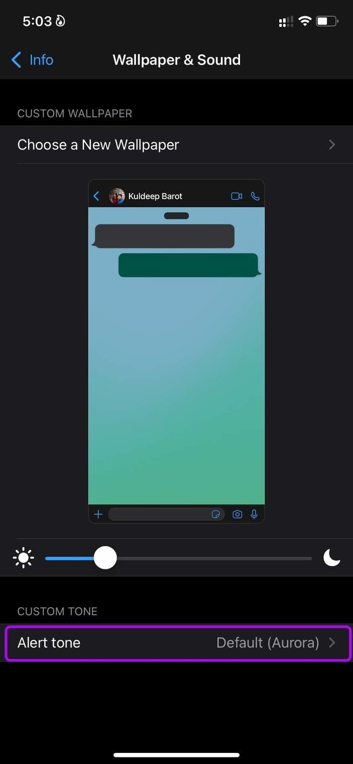 Custom altert tone for whatsapp contact