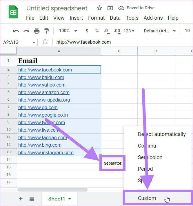 Custom url separator