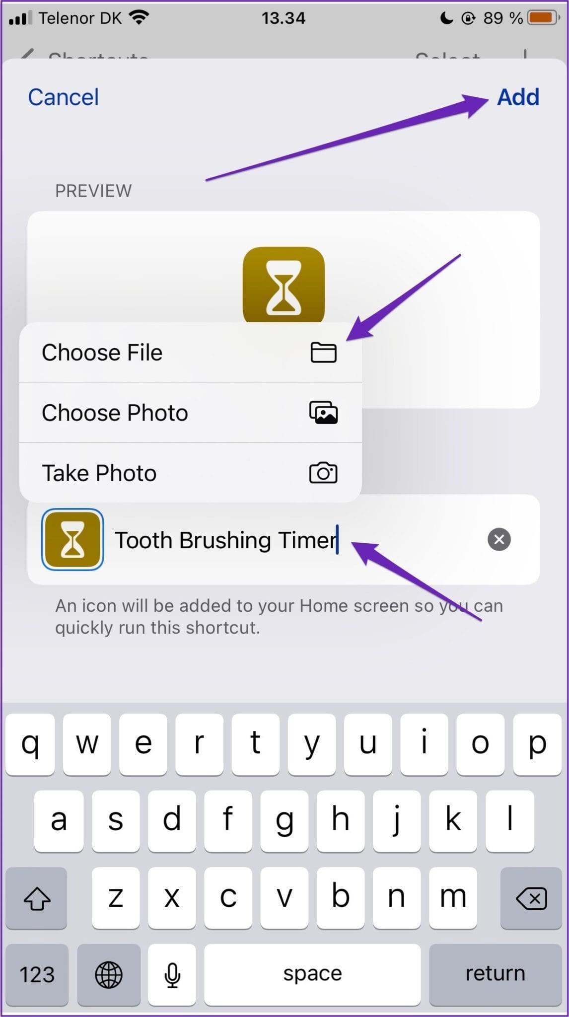 Customize home screen extension for shortcut iphone