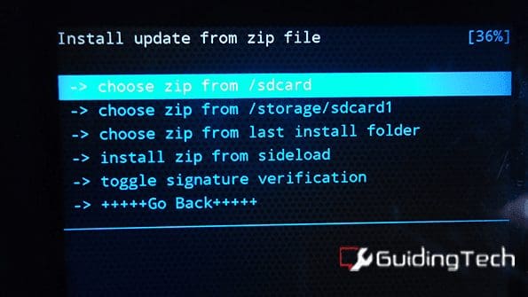 Cwm Choose Zip From Sdcard 1