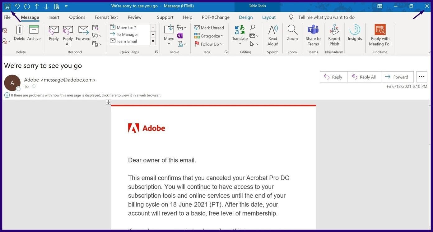 Delete microsoft outlook email error message step 10