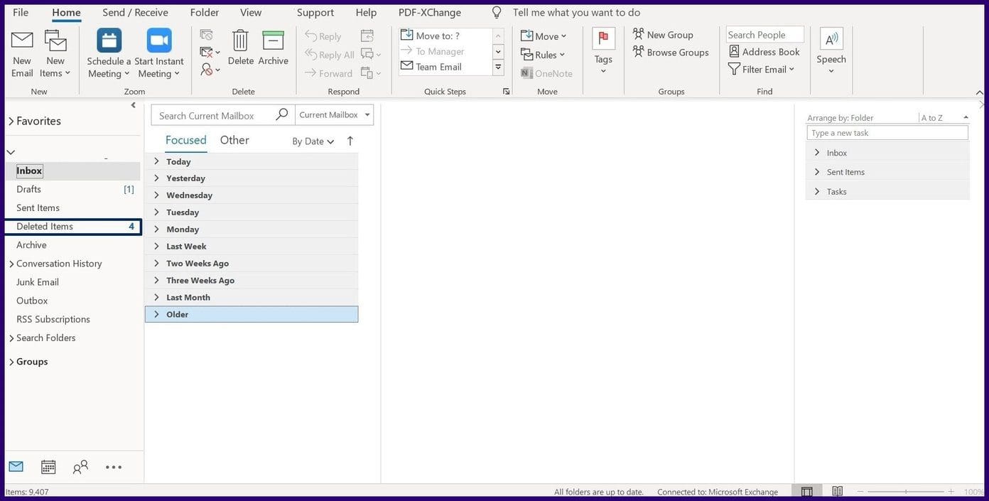 Delete microsoft outlook email error message step 3