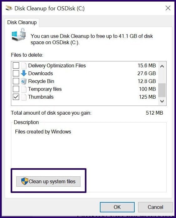 Delete old backup files windows 10 step 14