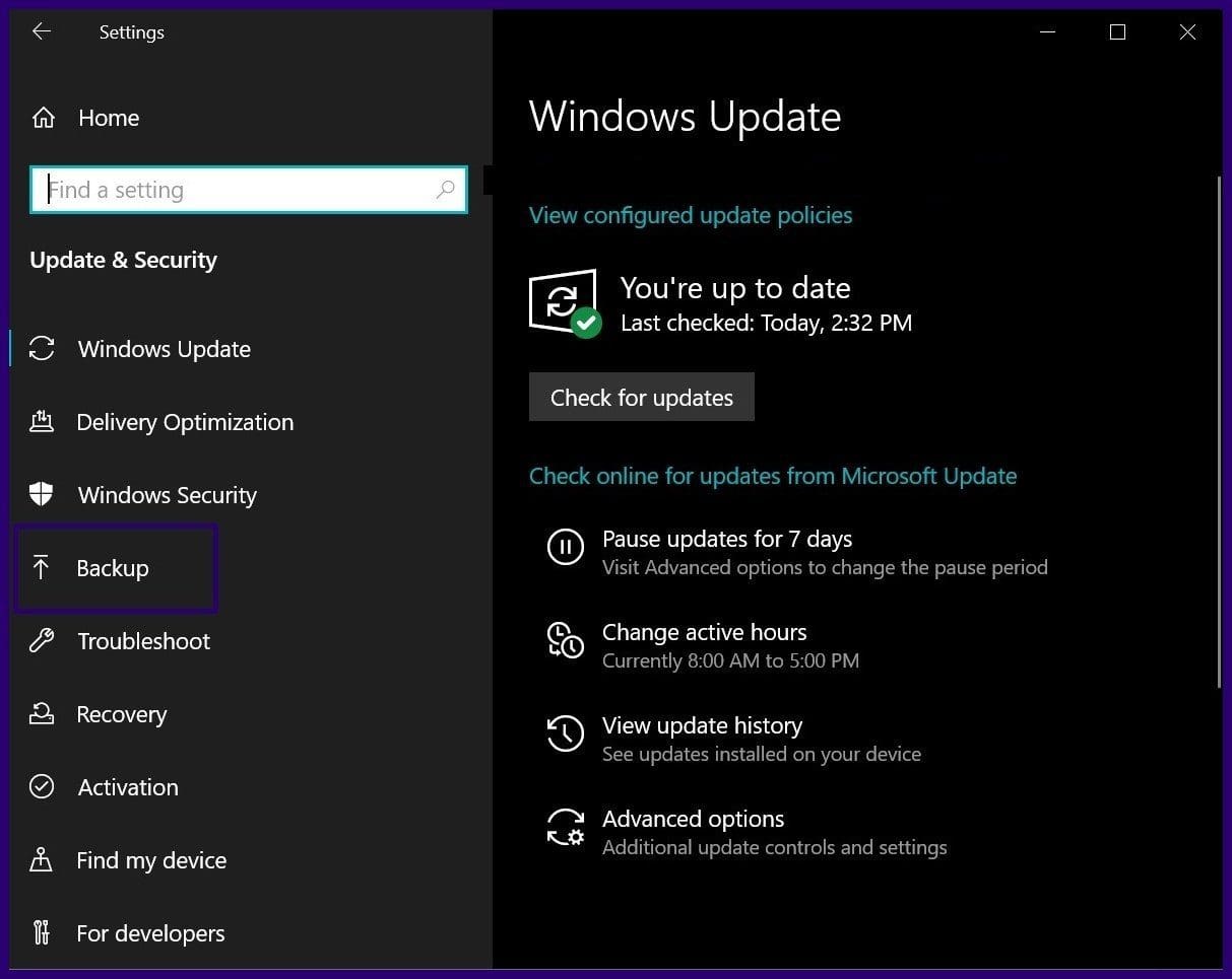 Delete old backup files windows 10 step 5