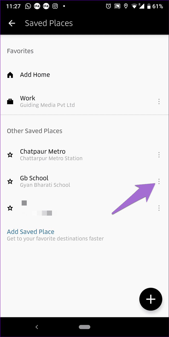 Delete Saved Place Uber 15