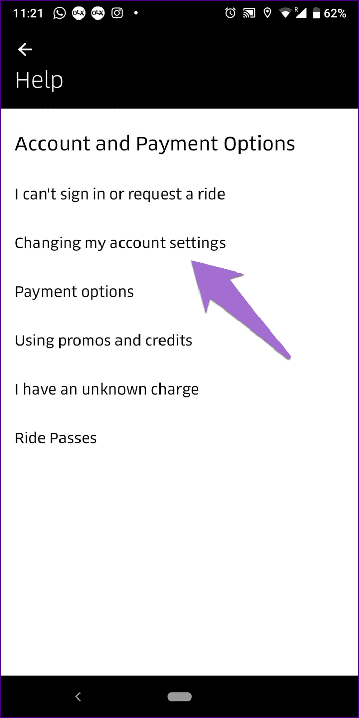 Delete Saved Place Uber 4