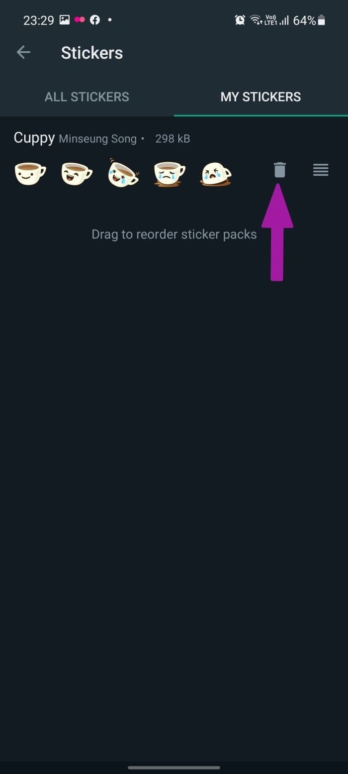 Delete sticker pack